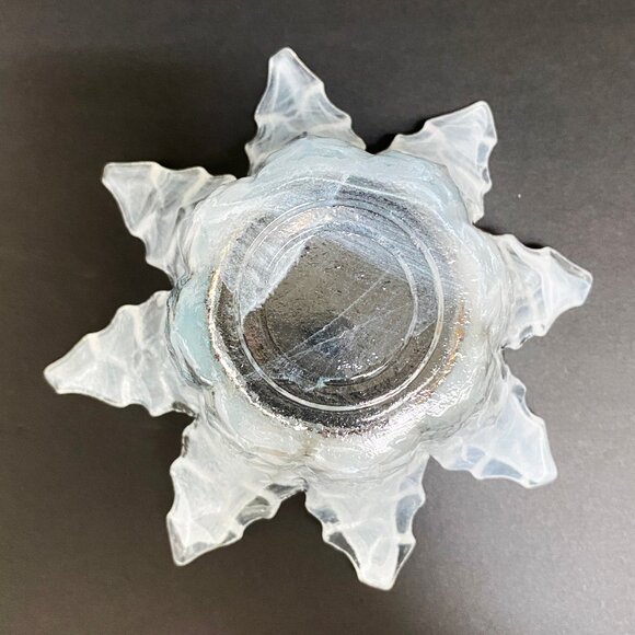 Stunning White, Light Blue and Clear Murano Art Glass Candle Holder - Home Decor - Picture 7 of 10